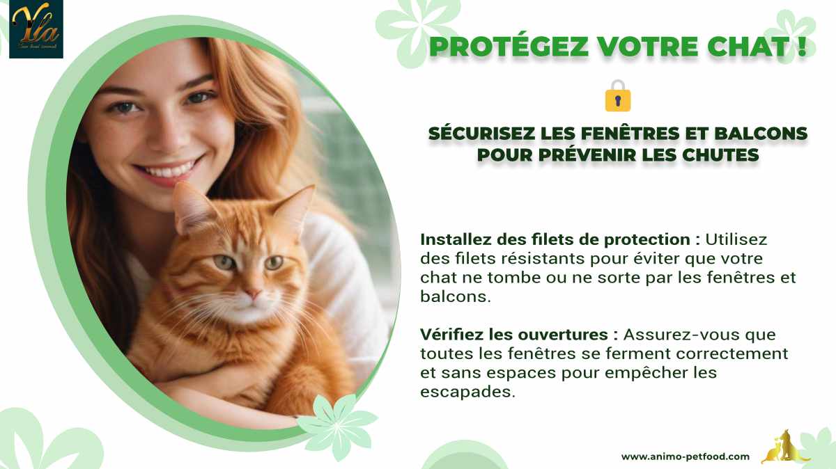 Sécurisez les fenêtres et balcons pour protéger votre chat des chutes avec des filets de protection robustes